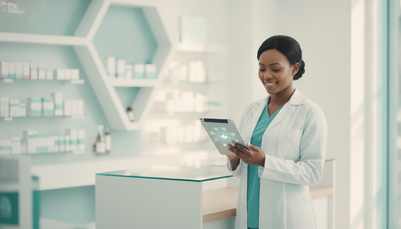 A pharmacist reviewing a digital prescription